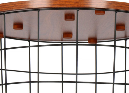 Salontafel | Salontafel Rond | Bijzettafel | 1 Stuk | 45 cm | Zwart/Donker Hout