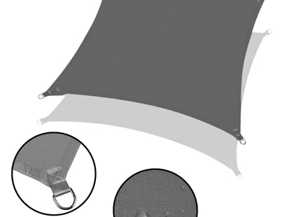 Schaduwdoek | Zonnezeil | Vierkant | 3 x 3 m | 90% Schaduw | Grafiet | 160 g/m2