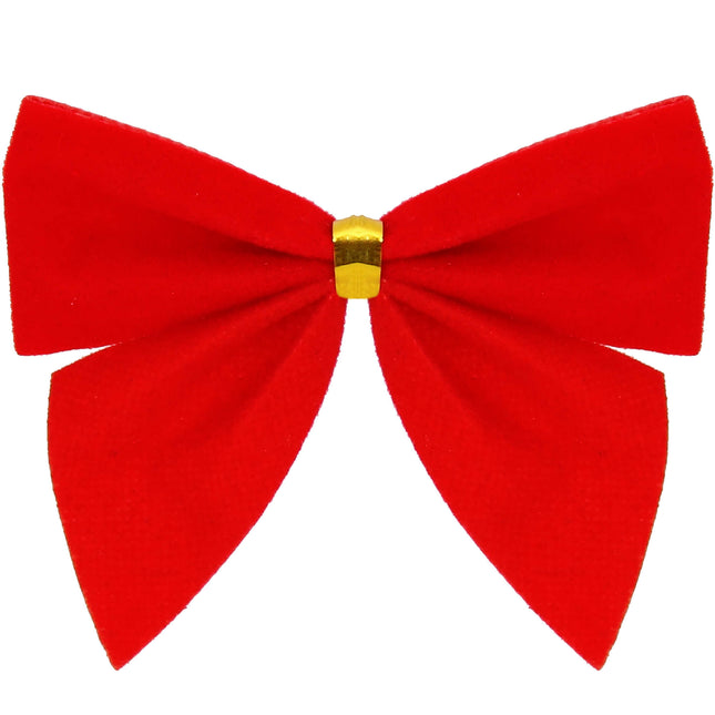 Kersthanger | Kerstversiering | Kerstdecoratie Voor Binnen | Kerststrik | Rood | 8 cm | 6 Stuks
