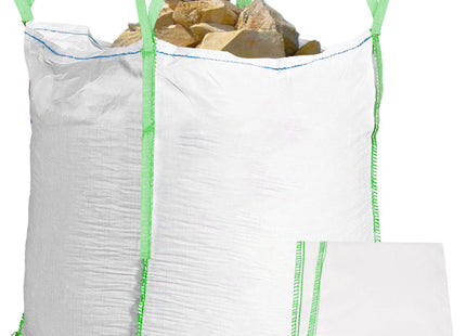 Big Bag 1000 kg Zak - Sterk Voor Puin - 120x90x90 cm - Handvatten - Wit