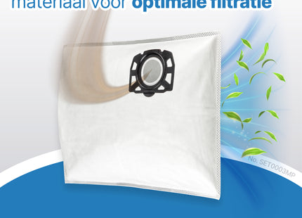 SQOON® Stofzuigerzakken + Filter Servicekit Geschikt voor Kärcher WD2 Plus & WD3 – 10x KFI357 Stofzuigerzakken + 1x Filter KFI 3310