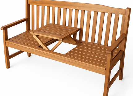 Tuinbank | Tuinbankje | Zitbank Buiten | Naaldhout | Met Tafel | 150 x 66 x 88 cm | Medium