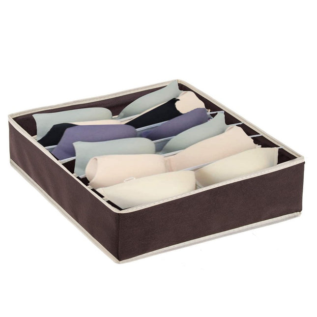 Lade Organizer | 7 Vakken | Bruin/Crème | 30 x 30 cm
