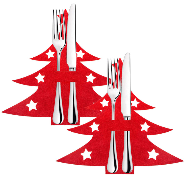 Bestekhouder - Bestekzakje - Kerst - Kerstversiering - 2 stuks