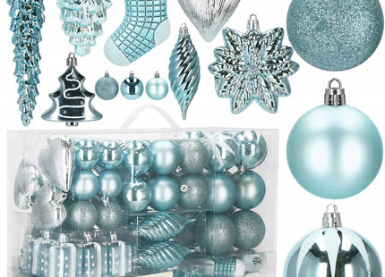 Kerstballen | 72 Stuks | Lichtblauw