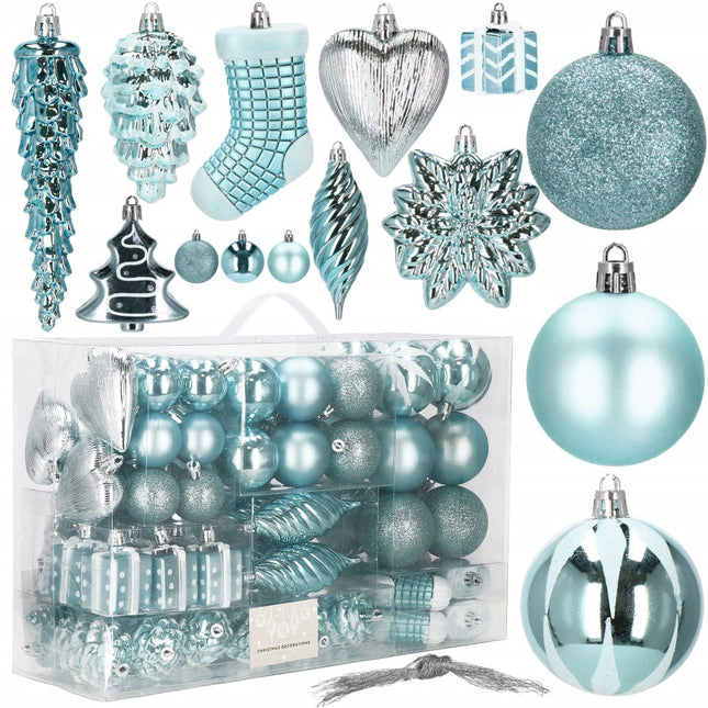 Kerstballen | 72 Stuks | Lichtblauw