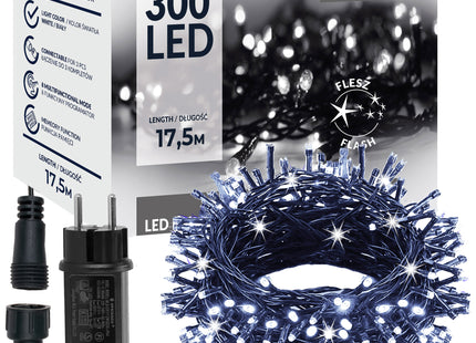 Kerstboomverlichting | met 300 LED Lampjes | 15 M | Koud Wit | Flits