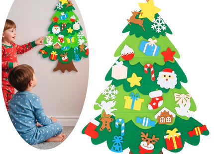 Decoratieve Kerstboom  | Kerstdecoratie | Vilt | 93 Cm | Veelkleurig