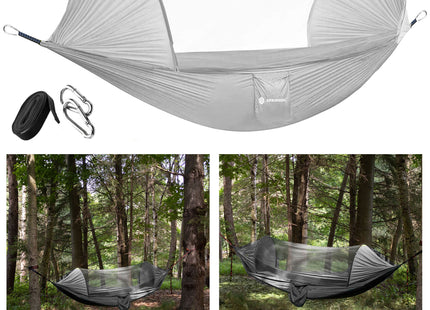 Klamboe - Hangmat - Camping - 200 KG -260 x 140 CM - Grijs