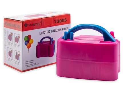 Ballonnenpomp - Elektrisch - Dubbele Vulfunctie - Met Hulpstukken - Roze / Blauw