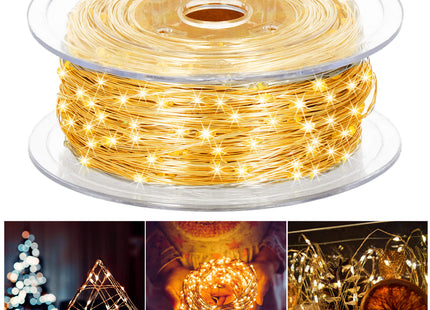 Kerstboomverlichting | Met 1000 LED Lampjes | Draden | Warm Wit | Zwart