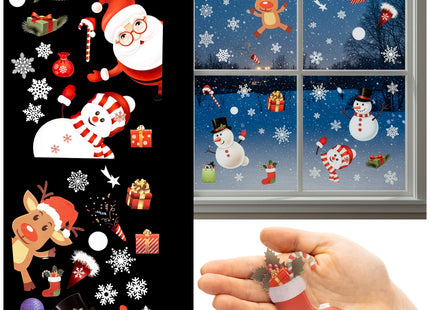 Raamstickers – Kerst – Kerst Stickers – Raamstickers Kinderen – Kerstversiering voor Binnen – Kerstdecoratie – 62 stuks