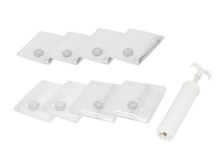 Vacuümzakken Set | Opbergzakken Kleding | Herbruikbaar | 8 Stuks | 4 Maten | Transparant | Inclusief Pomp