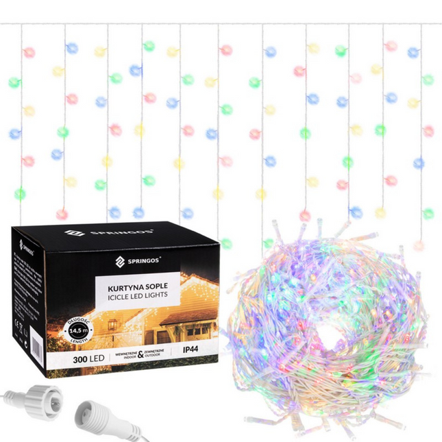 IJspegel Verlichting | 12 m + 2.5 m Snoer | 300 LED | Multicolor | Koppelbaar