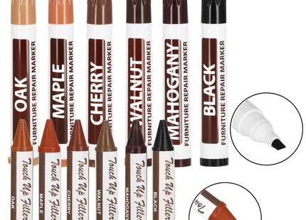 Meubel Reparatie Stift | Meubelstift | Meubelstiften Voor Reparatie | 6 Kleuren