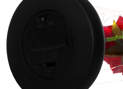 Roos | Valentijn | Rozen | LED | 22 cm | Rood/Groen/Zwart | Warm wit