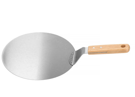 Pizzaschep | Houten handvat | 30 cm | Naturel/Zilver