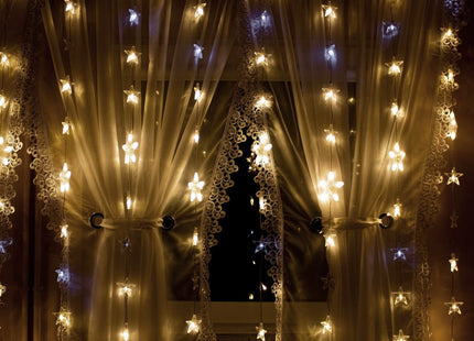 Kerstverlichting Sterrengordijn | 180 LEDs | Warm Wit/Koel Wit
