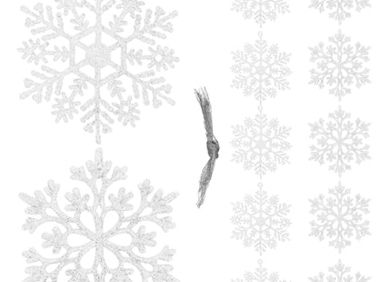 Kerstversiering | Kerstdecoratie voor binnen | Kersthanger | Sneeuwvlokken | Kunststof | 12 Stuks | 9/10 cm