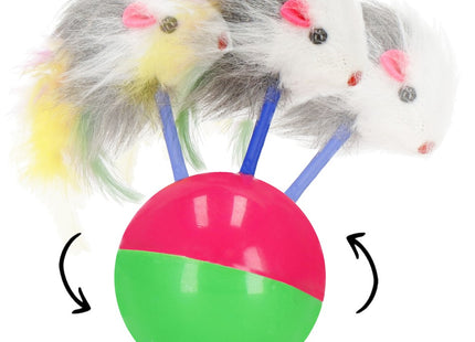 Kattenspeeltjes | Kattenspeelgoed | Bal met Muis | Multicolor