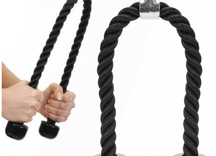 Triceps Touw | Triceps Rope | Roeigreep | Fitness Accessoires | Zwart