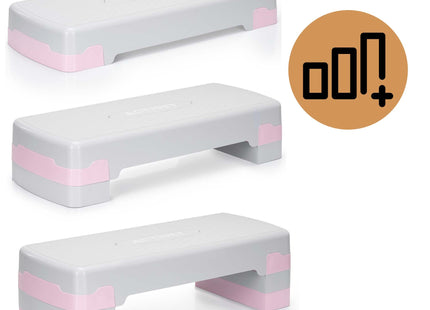 Aerobic Stepper | Verstelbaar | Grijs/Roze | 350 KG