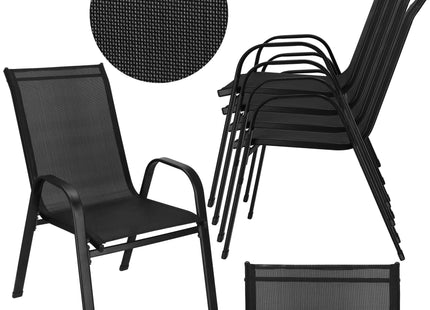 Tuinstoel | Tuinstoelen | Tuinstoel Buiten | Staal | Textiel | 4 Stuks