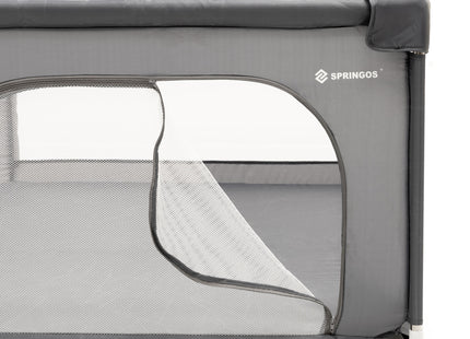 Kinderbox - Grondbox - Speelbox - Inklapbaar - Opvouwbaar - Antislip -Grijs - 200x180x66 cm