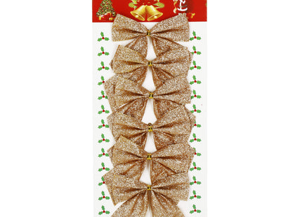 Kerstversiering | Kerstdecoratie Voor Binnen | Kersthanger | Kerststrik | Goud | 6 Stuks