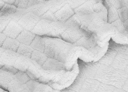 Plaid | Sprei | Deken | 130 x 180 cm | Pluche | Lichtgrijs