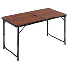 Klaptafel - Kampeertafel - Campingtafel - Verstelbaar - Opvouwbaar -  120 x 60 x 70 cm - Bruin/Zwart