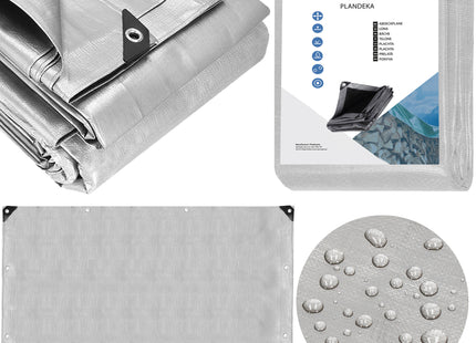 Afdekzeil | Dekzeil | Zeildoek | Waterdicht | PVC | 3 x 4 m | 260 g/m2 | Grijs