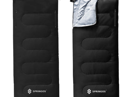 Slaapzak | Wandel Slaapzak | Dekenmodel | Capuchon | Inclusief Draagtas | 220x80 cm| Grijs / Zwart