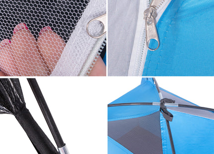Koepeltent | Toeristentent | Kampeertent | Tent | Waterdicht | 2 Persoons | Grijs / Zwart / Blauw | 150 x 200 x 110 cm