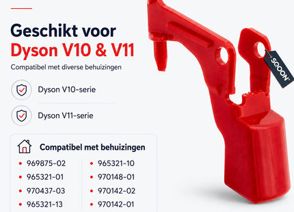 SQOON® - Dyson Trigger - Aan/uit knop - Rood