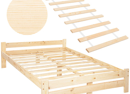 Tweepersoonsbed - Met Lattenbodem - Massief - Naturel -  200x160 CM