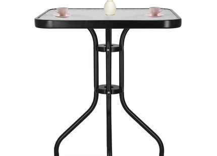 Tuinset | Balkonset | Bistroset | 3-Delig | Tafel + 4 Stoelen | Zwart/Bruintinten
