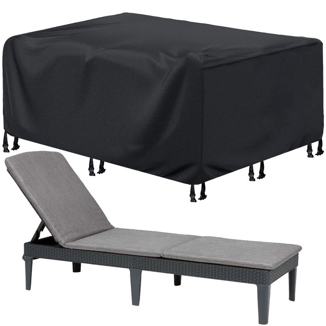 Tuinstoelhoes | Beschermhoes Tuinstoelen | Hoes Tuinstoel | Waterbestendig | 200 x 68 x 70 cm | Zwart