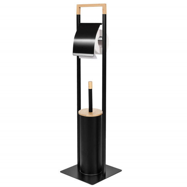 Toiletbutler | Zwart/Bamboe