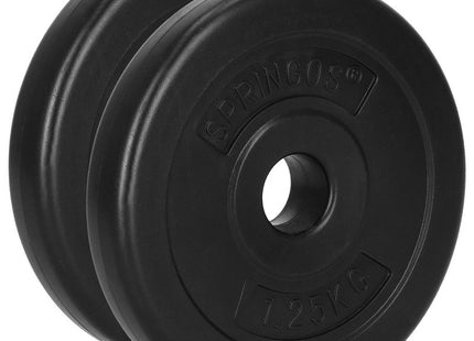 Halterschijven | 2 x 1.25 kg | Kunststof | Zwart