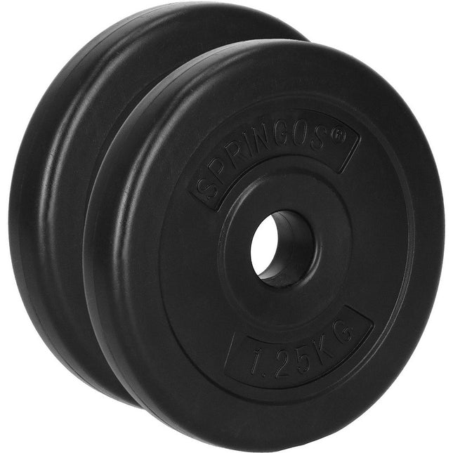 Halterschijven | 2 x 1.25 kg | Kunststof | Zwart