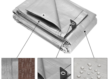 Afdekzeil | 4 x 4 m | 210 g/m2 | Grijs/Bruin