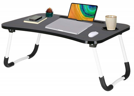 Laptoptafel | Bedtafel | Tablethouder | Laptopstandaard | 60 x 40 cm | Zwart Hout