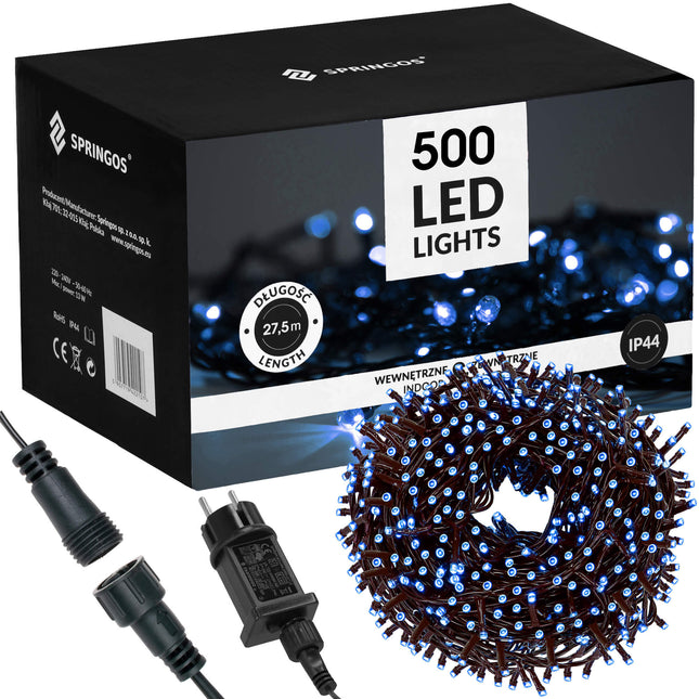 Kerstverlichting | 27,5 m | 500 LED | Blauw | 8 Lichtfuncties