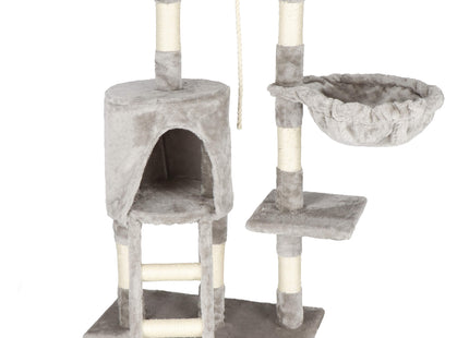 Krabpaal - 5 Etages - Voor Katten - Toren - Meubelbescherming - 56 x 30 x 96 cm - Grijs/ Creme