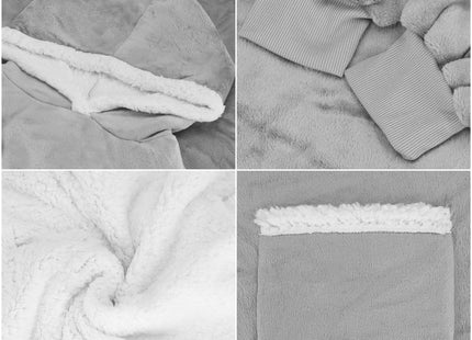 Hoodie Deken - Deken Met Mouwen - One Size - Grijs