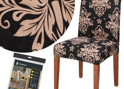 Stoelhoes - Voor Eetkamerstoelen - Met Stretch - Zwart/Beige