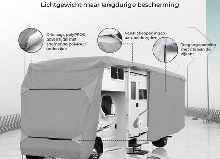 Camperhoezen - Caravanhoes - Caravan beschermhoezen - Waterdicht - UV-bestendig - 4 Laags - 7,90 x 2,35 x 2,75 M - (170g/m²)