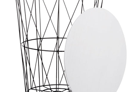 Salontafel | Salontafel Rond | Bijzettafel | 1 Stuk | 40 cm | Zwart/Wit