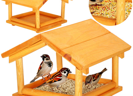 Vogelvoederhuisje - Vogelvoederplek - Vogelvoeding - Staand - Oranje - 26,5 x 27 x 25 cm